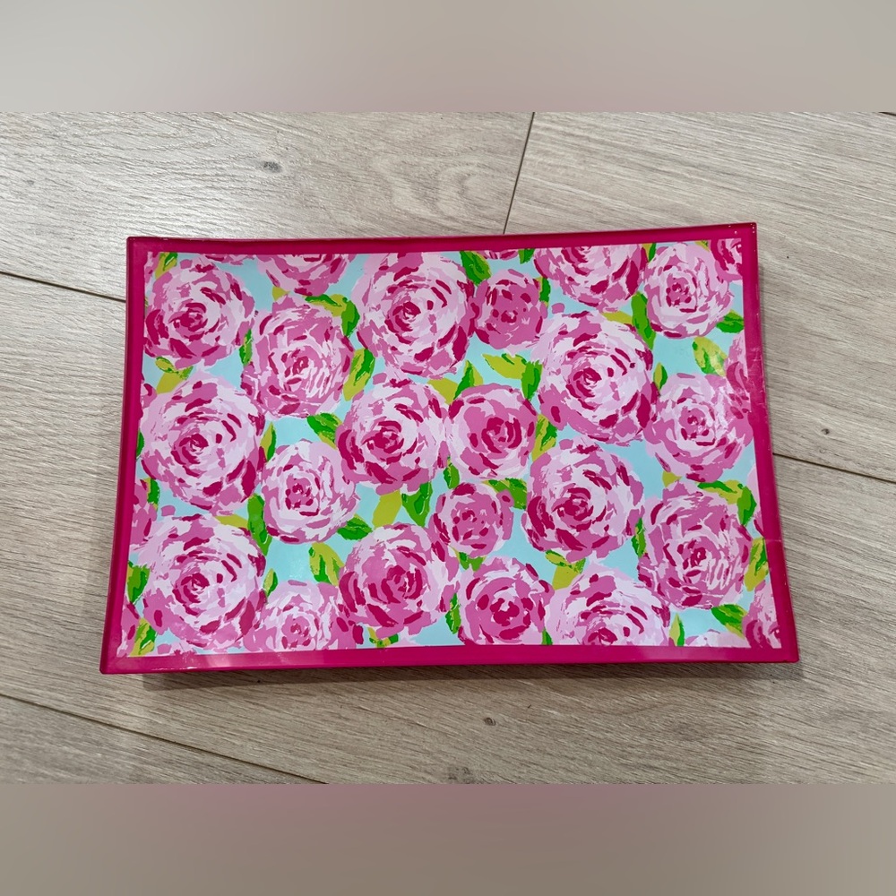 Lilly Pulitzer Floral Glass Tray